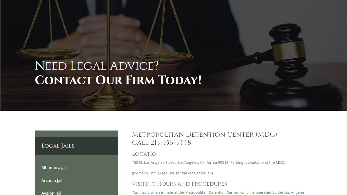 Metropolitan Detention Center | Inmate Visitation & Bail Information
